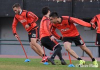 Entrenamiento en el Monumental.