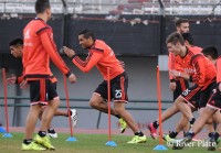 Entrenamiento en el Monumental.