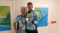 Palito Fidalgo, junto a Del Potro y su medalla.