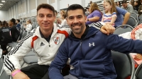 Mariano Pochini junto al ex entrenador de River Diego Deville. 