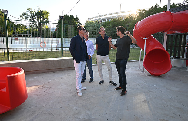 Avance de obras en el Instituto River, el predio de fútbol formativo y las plazas de juegos